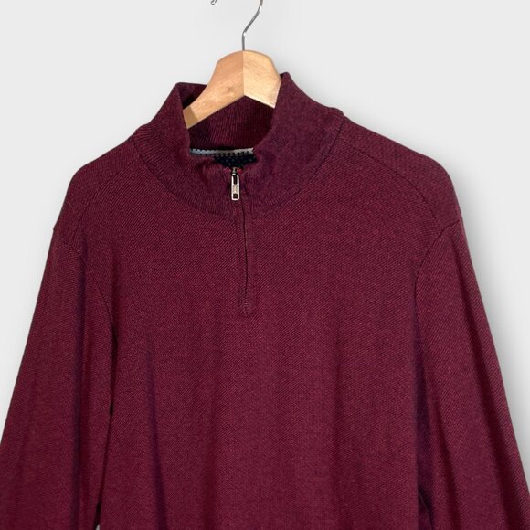 ROBERT GRAHAM 1/4 Zip Sweater XXL Maroon Red Cabincore Preppy Normcore - Picture 1 of 8